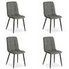 STUHL-SET 4 Stück in Stahl Leinen Grau - Grau, Textil (43/88/50cm) - Homestyle4u