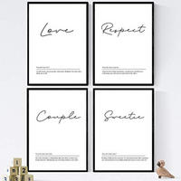 POSTER Set mit 4 Englisch ‚Paare‘ Wörter mit Definitionen A3 Schwarzer Rahmen - Schwarz, Papier (29.7/3cm) - Nacnic