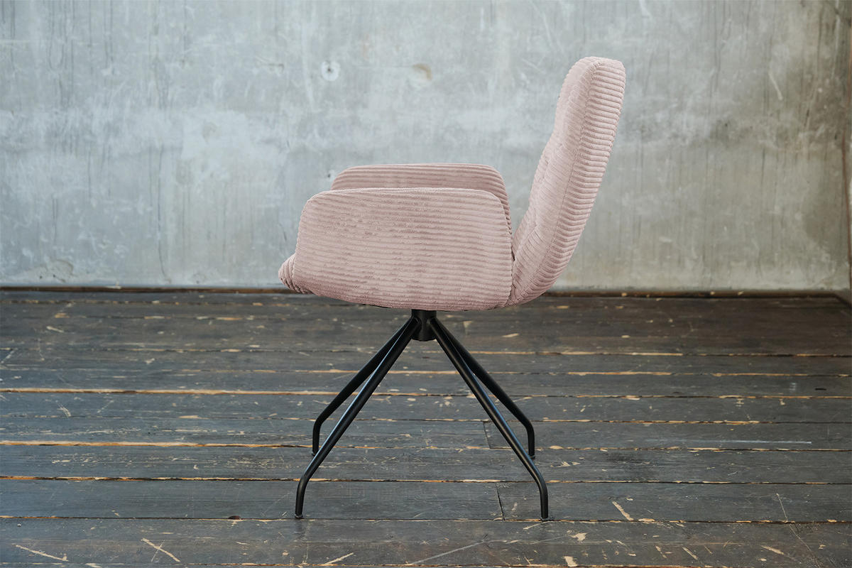 DREHSTUHL NEW CHARME Pink Cord - Pink, Textil (59/87/66cm) - KAWOLA