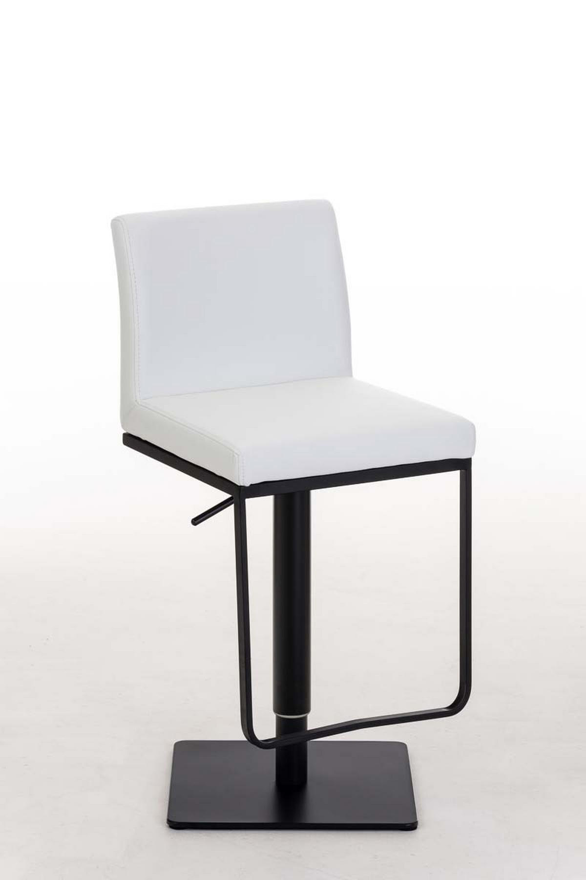 BARHOCKER Carin Kunstleder Weiß Schwarz - Weiß, Leder/Metall (42/86/44cm) - DELUKE