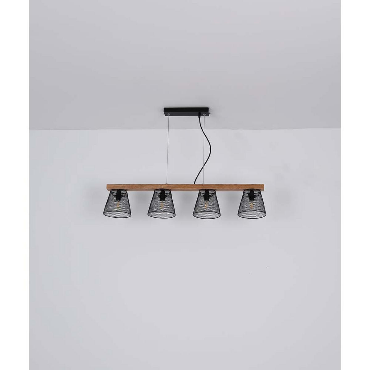 HÄNGELEUCHTE Metall Holzoptik Braun - Braun, Holz (85/15/150cm) - Globo Lighting