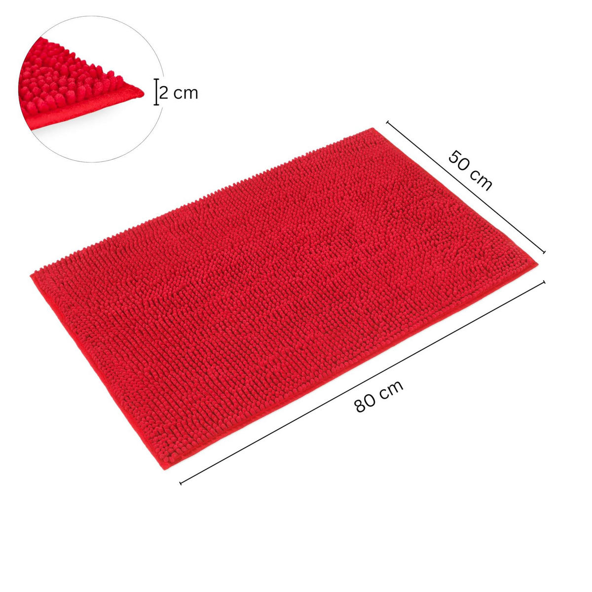 BADEMATTE PARIS - Rot, Textil (50/80cm) - WohnDirect