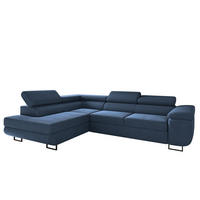 ECKSOFA ATOMIC Mit Schlaffunktion, Stoff Poso, Dunkelblau, Links - Dunkelblau, Holz (203/277cm) - Kaiser Möbel