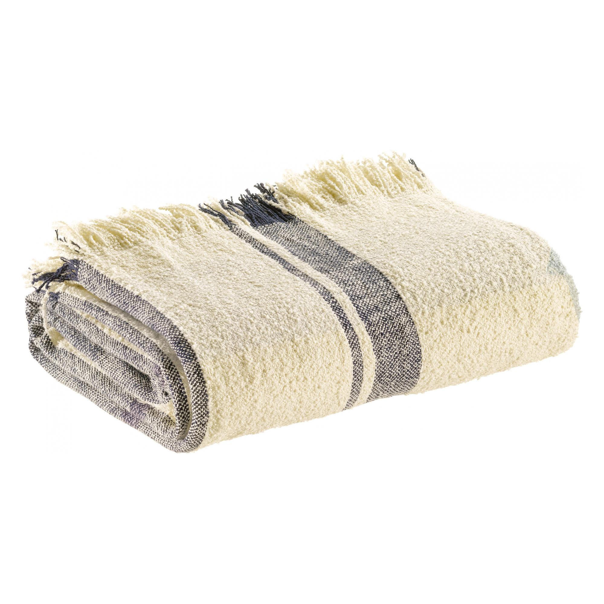 JACQUARD-PLAID Jane mehrfarbig marine 130 x 160 cm - Beige, Textil (130/160cm) - Vivaraise