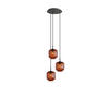 GALERIELEUCHTE Velo 3-flammig Braun Ø 20cm - Schwarz/Braun, Glas (20/20/20cm) - s.luce