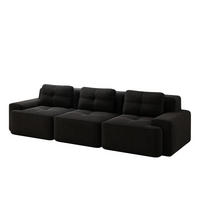 SOFA modular mit Tiefsitz 74 cm Cord Schwarz - Schwarz, Textil (293/69/104cm) - IVMEU