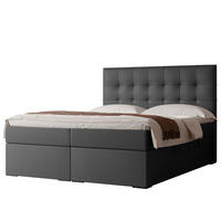 BOXBETT IMPERIAL 200/200 cm, in Schwarz, mit Matratze und Topper - Schwarz, Holzwerkstoff/Textil (200/200cm) - Idohome