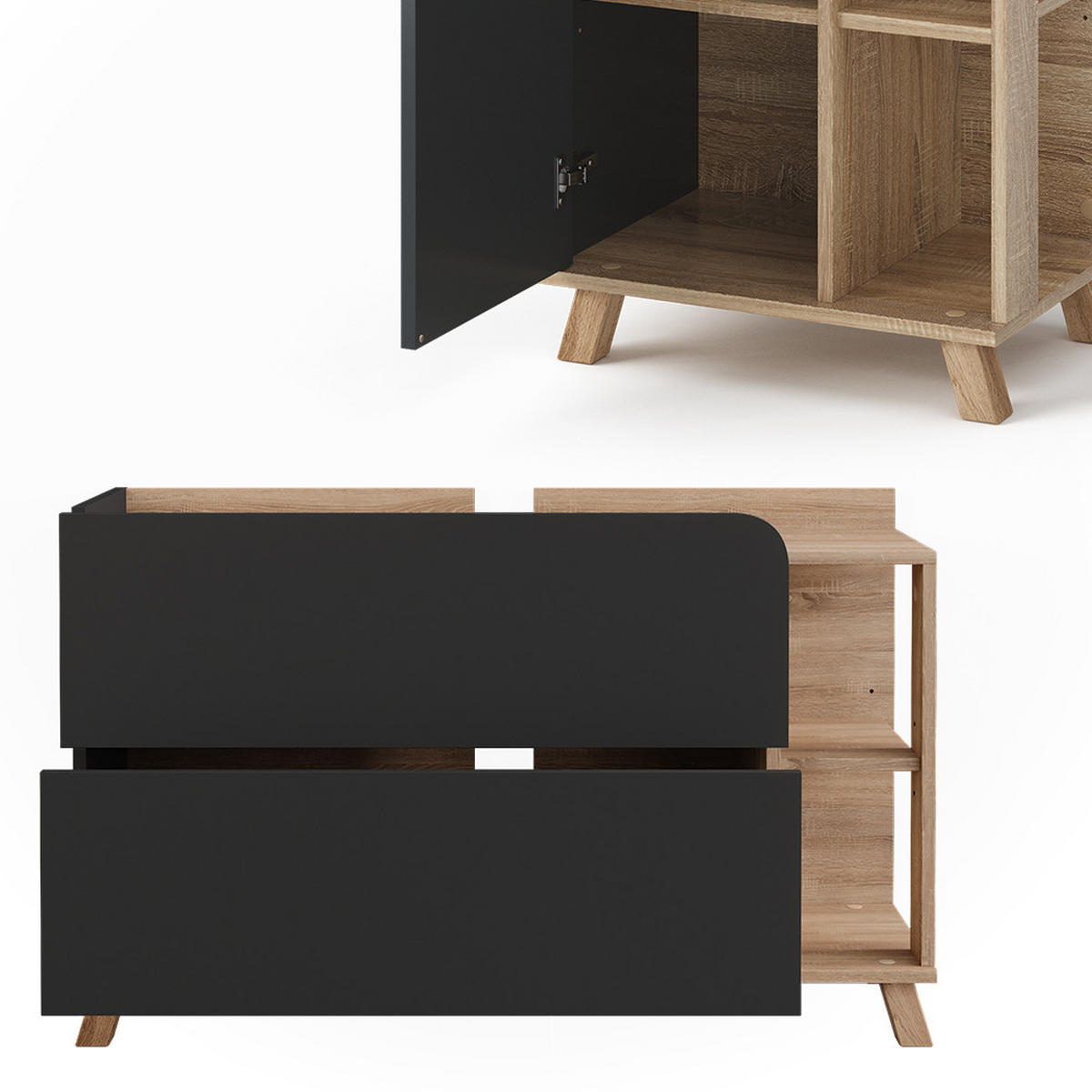 KOUPELNOVÝ NÁBYTEK Karen Sonoma/antracit - Sonoma dub/antracitová, kompozitní dřevo (100/65/35cm) - Vicco