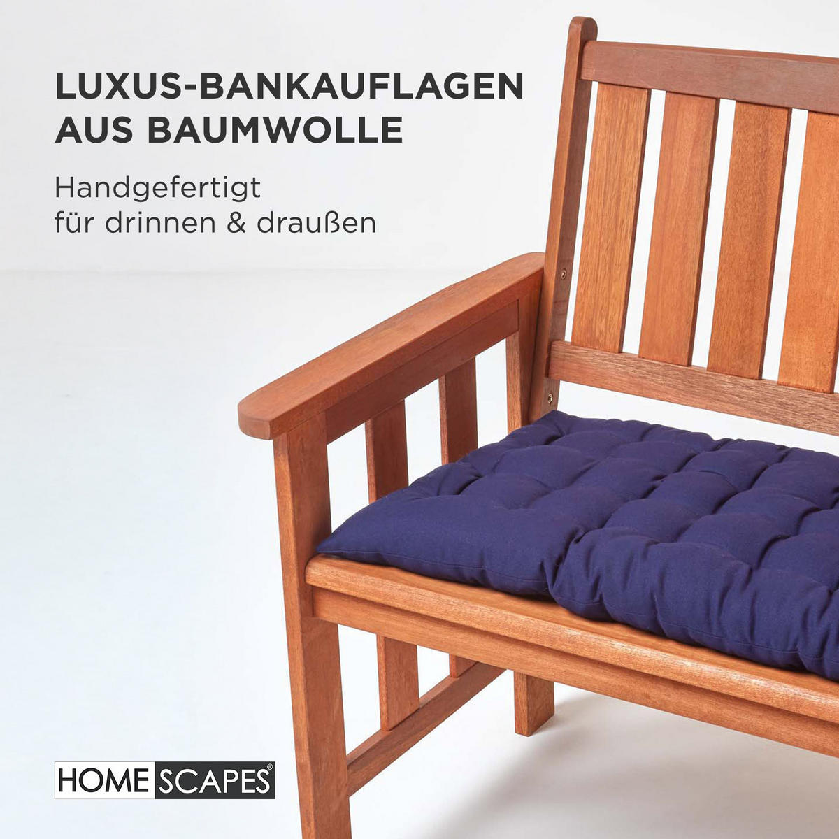 BANKAUFLAGE 3-Sitzer dunkelblau 143/48/5 cm - Dunkelblau, Textil (143/48/5cm) - Homescapes