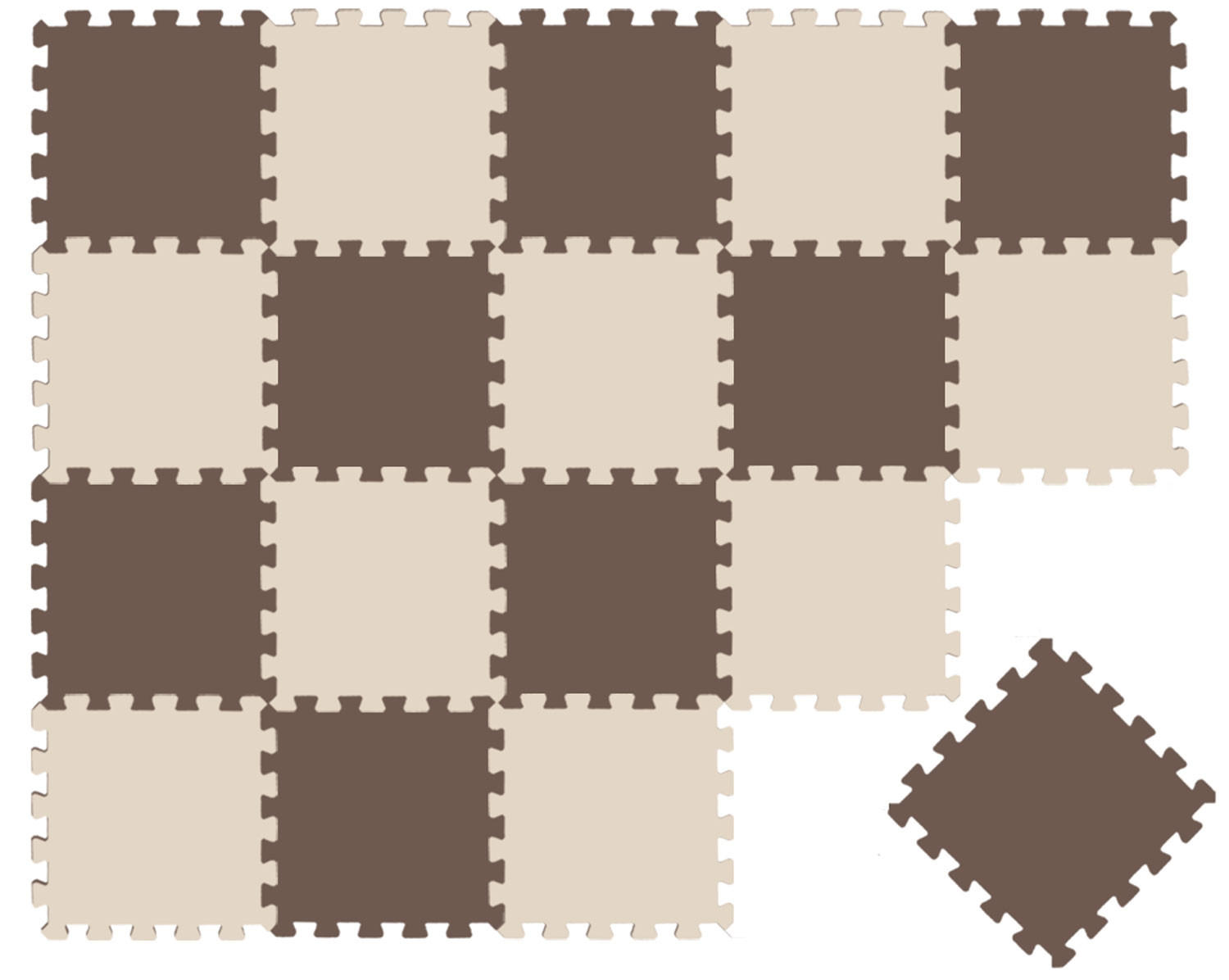 SPIELMATTE ab Null - 180/90/1 cm Puzzlematte Beige - Multicolor, Kunststoff (30/30cm) - Littletom
