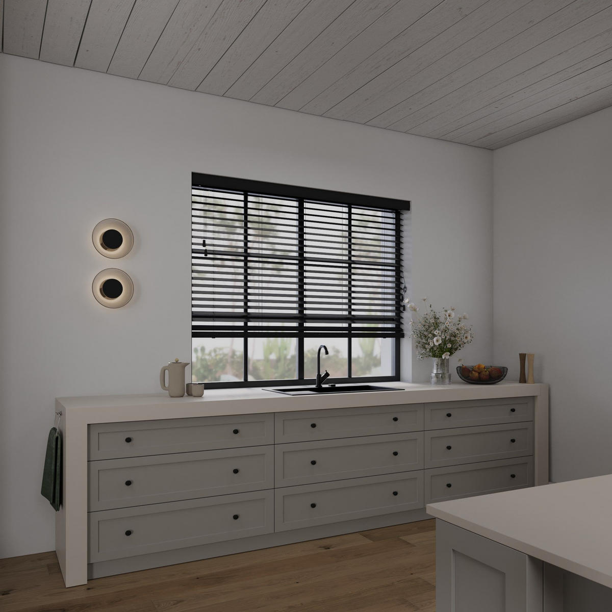 HOLZJALOUSIEN Cocoon Schwarz - Schwarz, Holz (160/175cm) - Cocoon Home Concepts