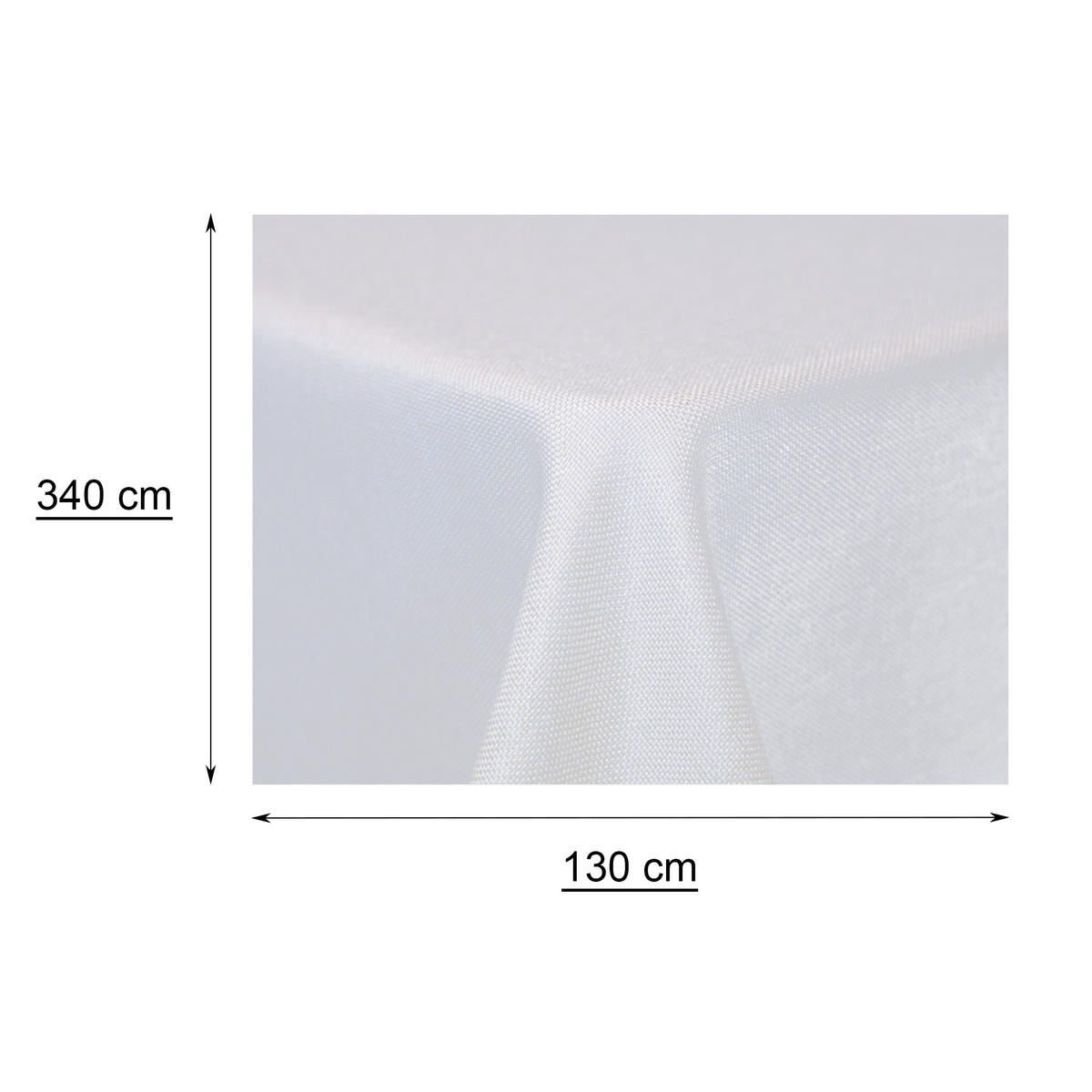 TISCHDECKE Leinenoptik 130/340 cm rechteckig Weiß - Weiß, Textil (130/340cm) - TiborTex