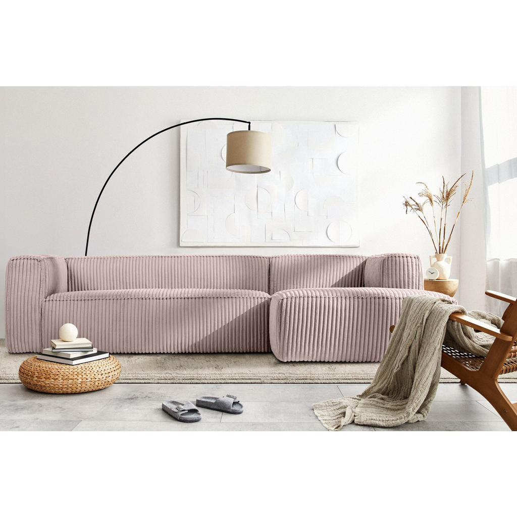 Thumbnail - Konsimo® Ecksofa-Rechts, Pink, Textil, L-Form,L-Form, 305x175 cm, Wohnzimmer, Sofas & Couches, Wohnlandschaften, Ecksofa...