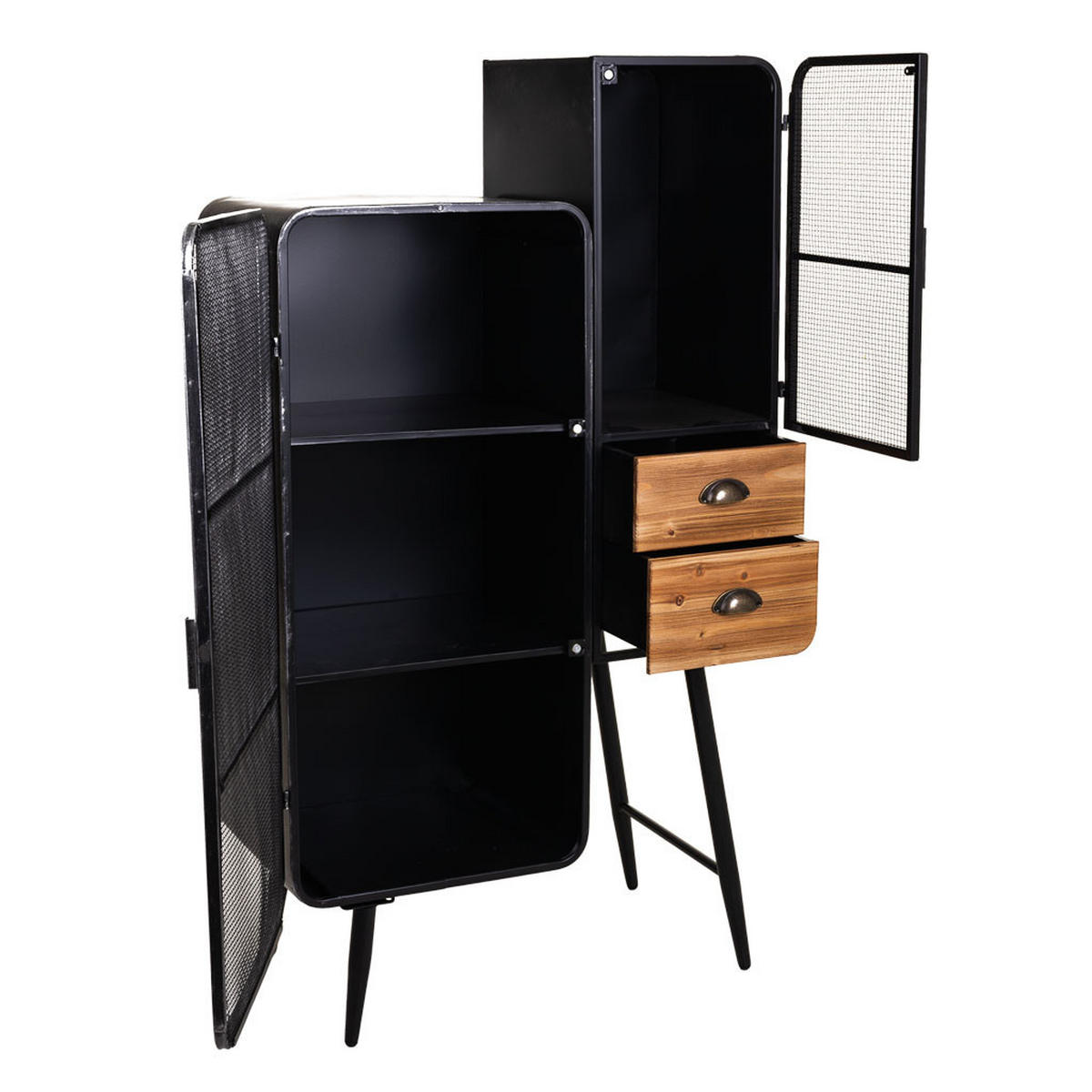 VITRINE aus Holz und Metall 76x41x135 cm - Multicolor, Metall (76/135/40.5cm) - Wanderlust