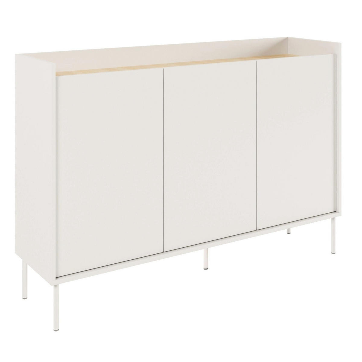 SIDEBOARD Tovi Weiß / Holzoptik Eiche 140 cm - Weiß, Holzwerkstoff/Metall (139.8/95.5/36.4cm) - Selsey