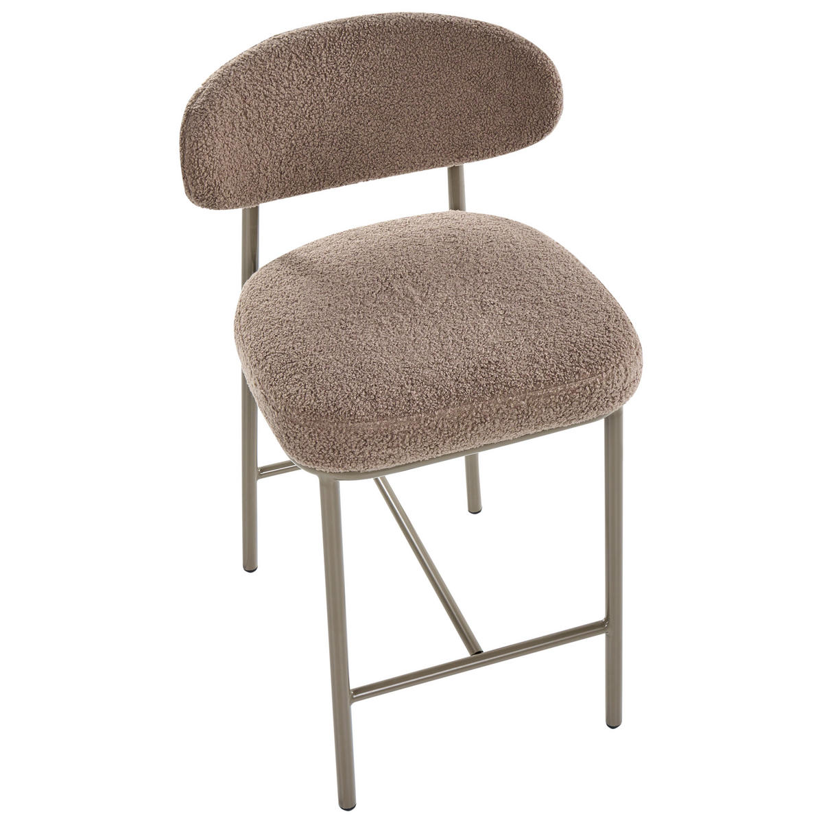 BAROVÁ ŽIDLE sada 2 ks Bouclé Taupe Unity - béžová/šedohnědá, textil (50/92/55cm) - Beliani