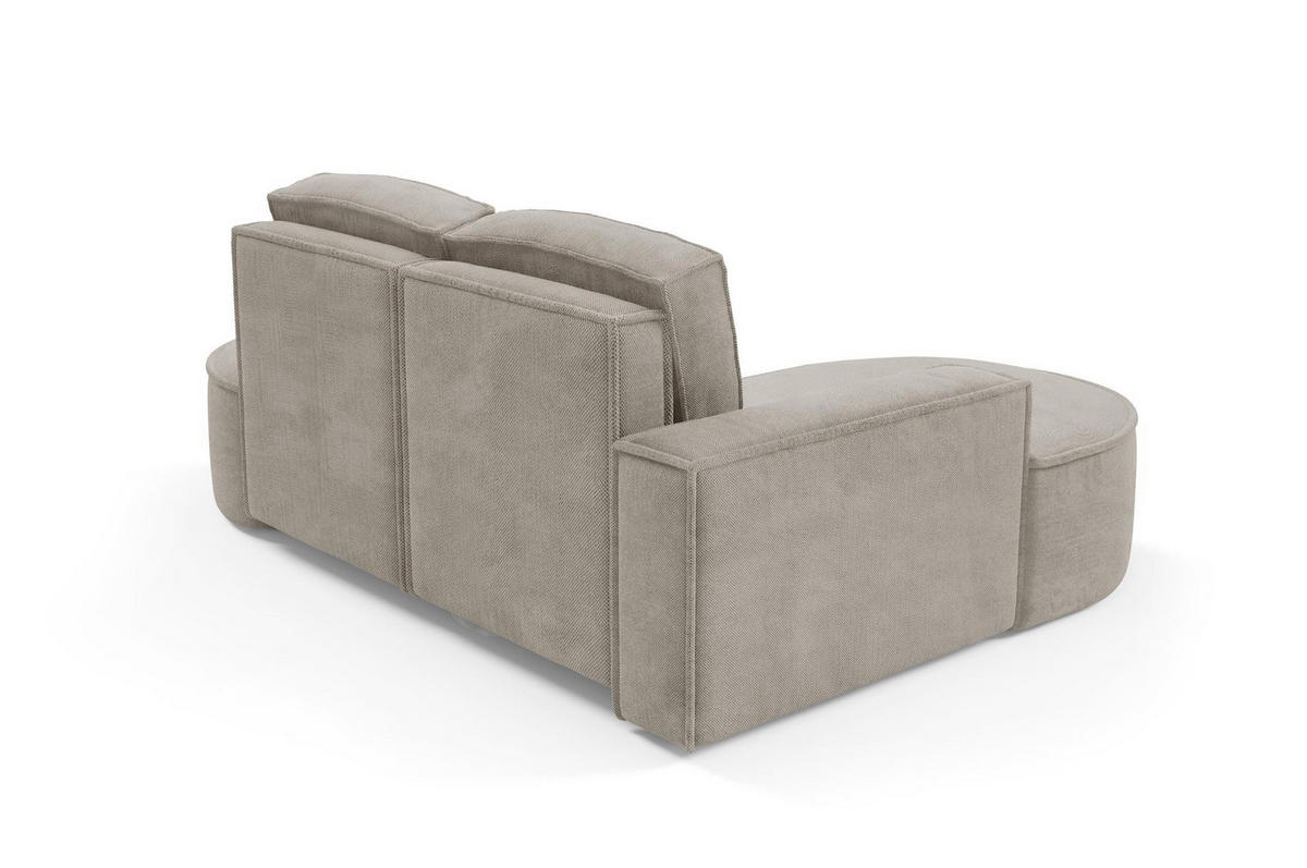 ECKSOFA Flow Kalt Beige, mit Kissen in Curio Stoff, linke seite - Beige, Holzwerkstoff/Textil (210/157cm) - Bettso