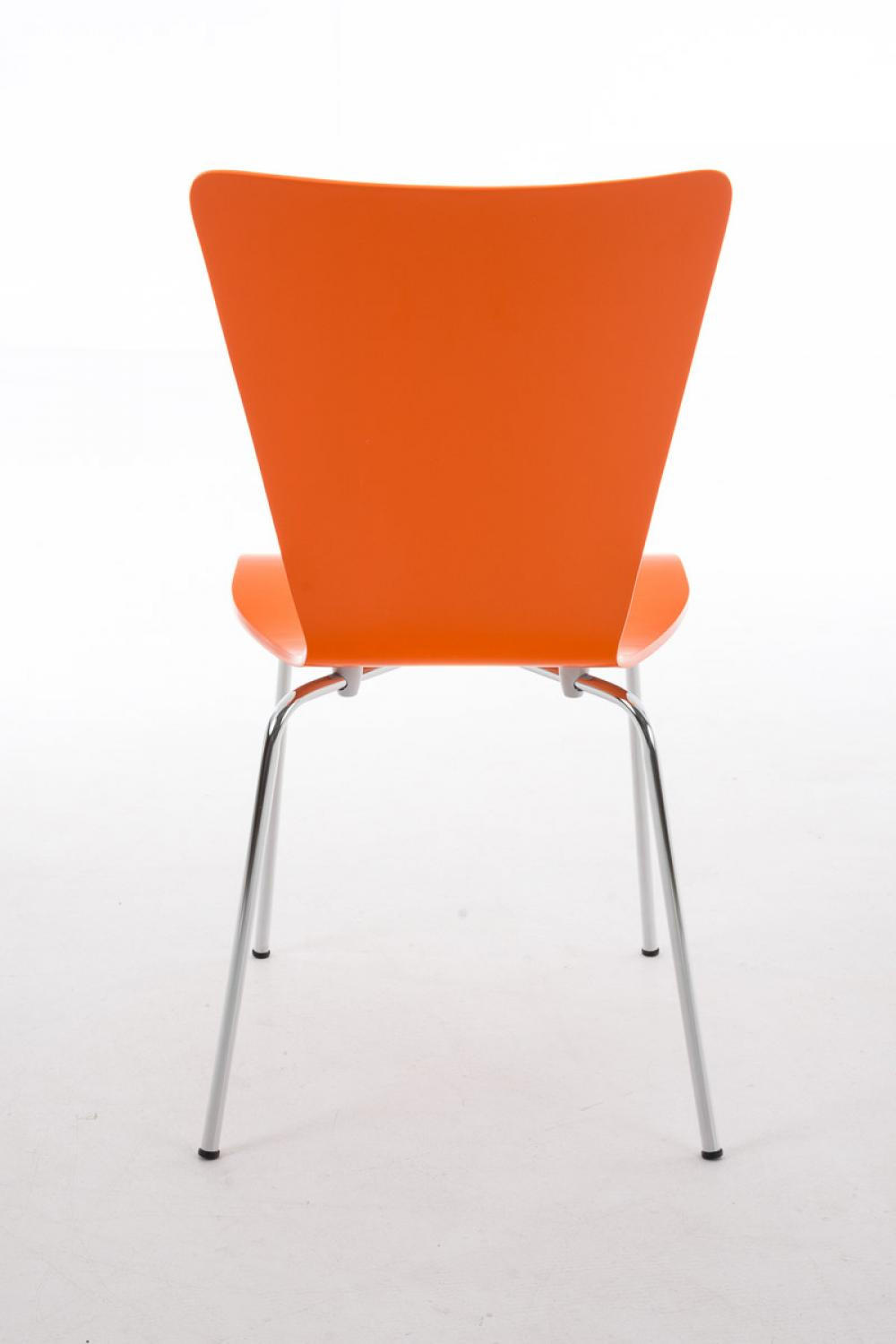 BESUCHERSTUHL 4er Set Holz orange - Orange, Holz/Metall (43/84/50cm) - CLP