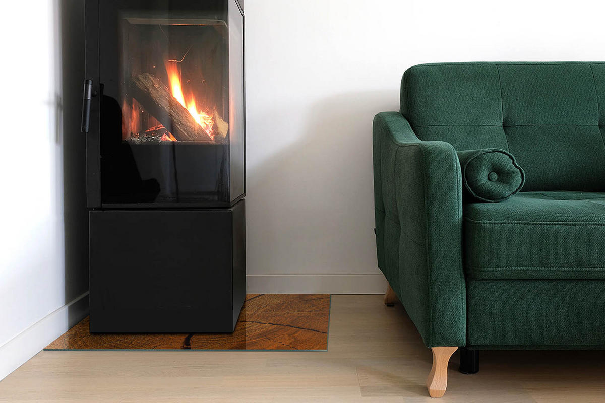 GLASPLATTE für Kamin 60x40 cm Orange - Orange, Glas (60/40/0.4cm) - ArtPrintCave