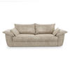 SOFA 3-Sitzer Samt Beige 232cm - Beige, Textil (232/92/102cm) - Sia Home