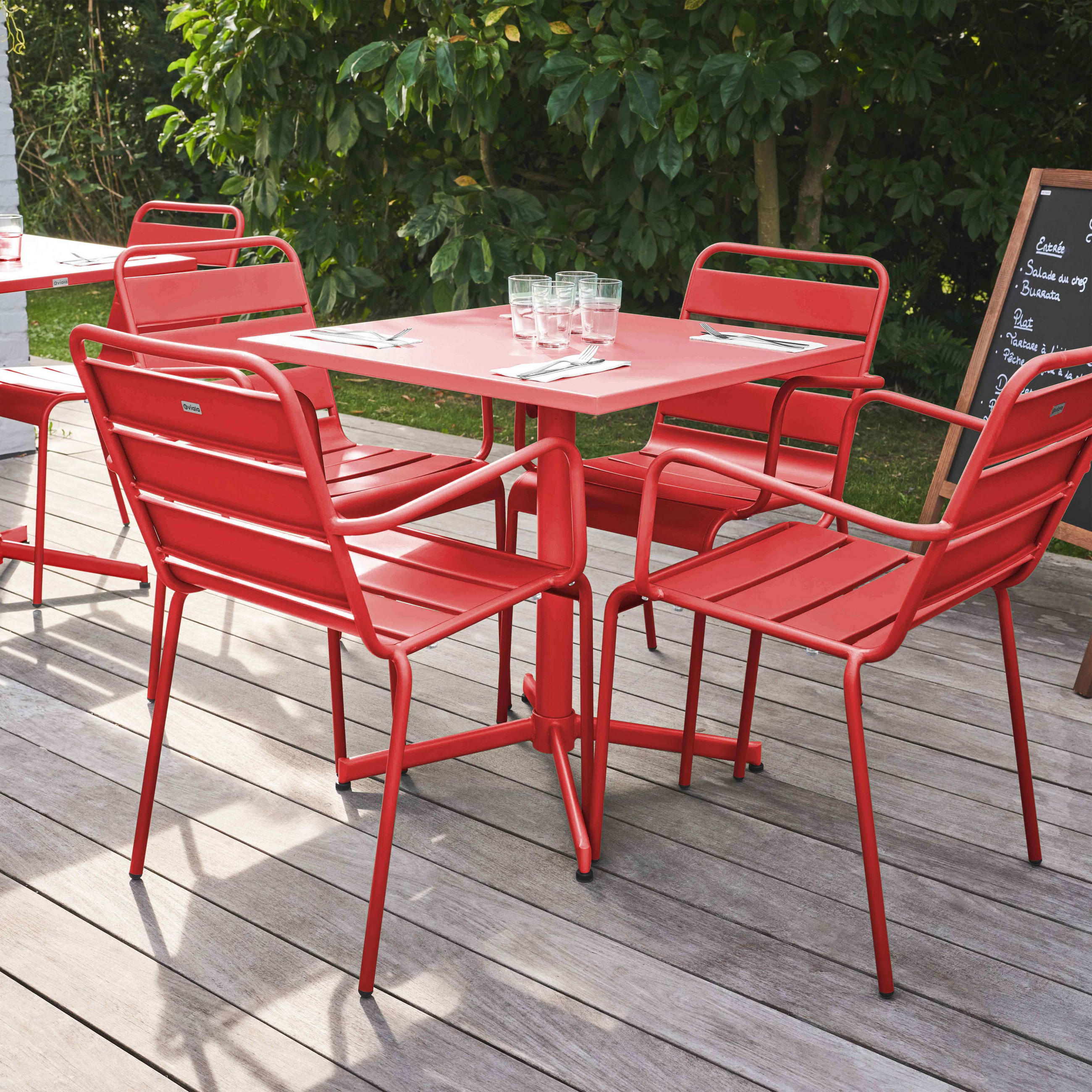 GARTENSET 5-tlg., Rot - Rot, Metall - Oviala