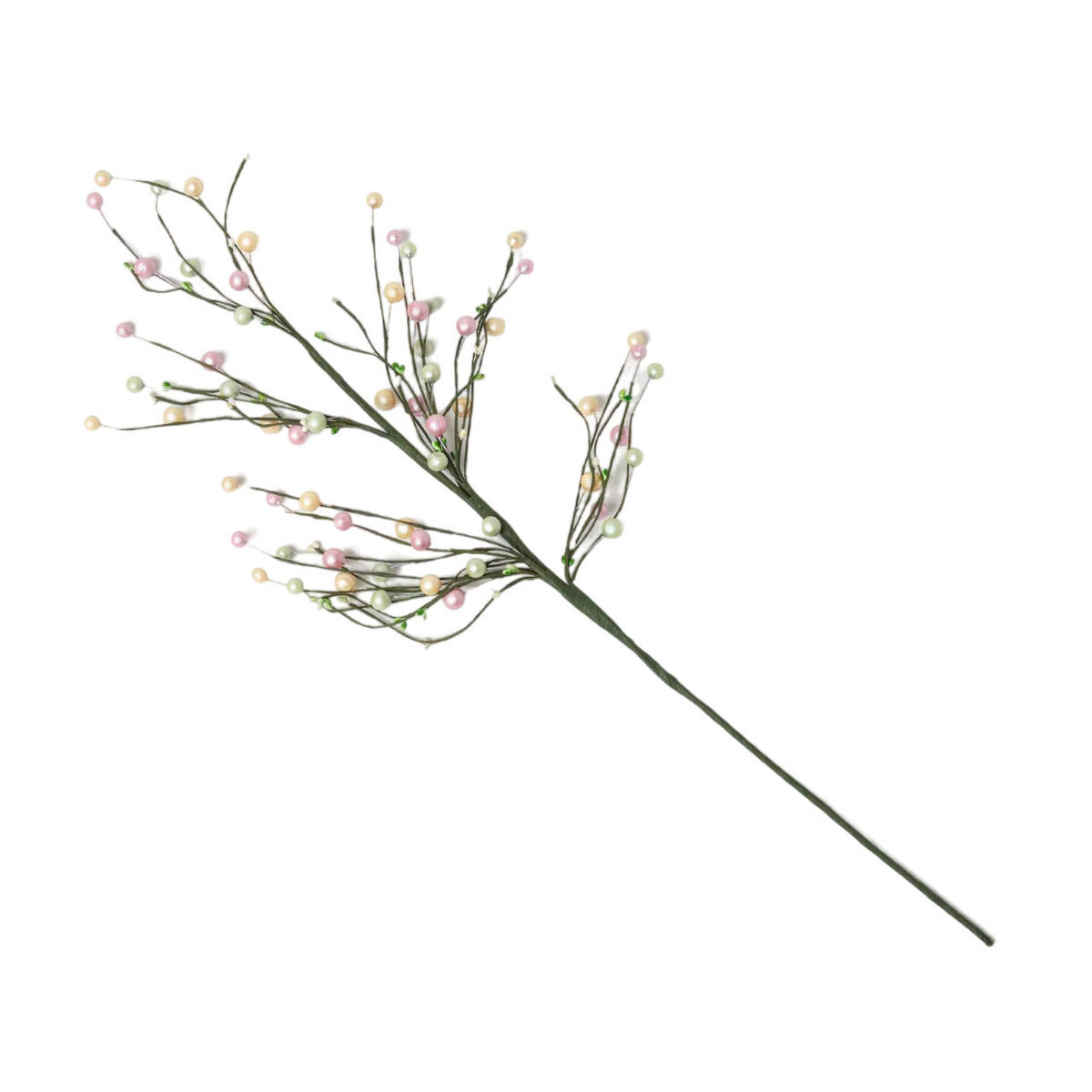 OSTERDEKO Zweig mit Perlen, 72 cm - Multicolor, Kunststoff (27/72/72cm) - Homescapes