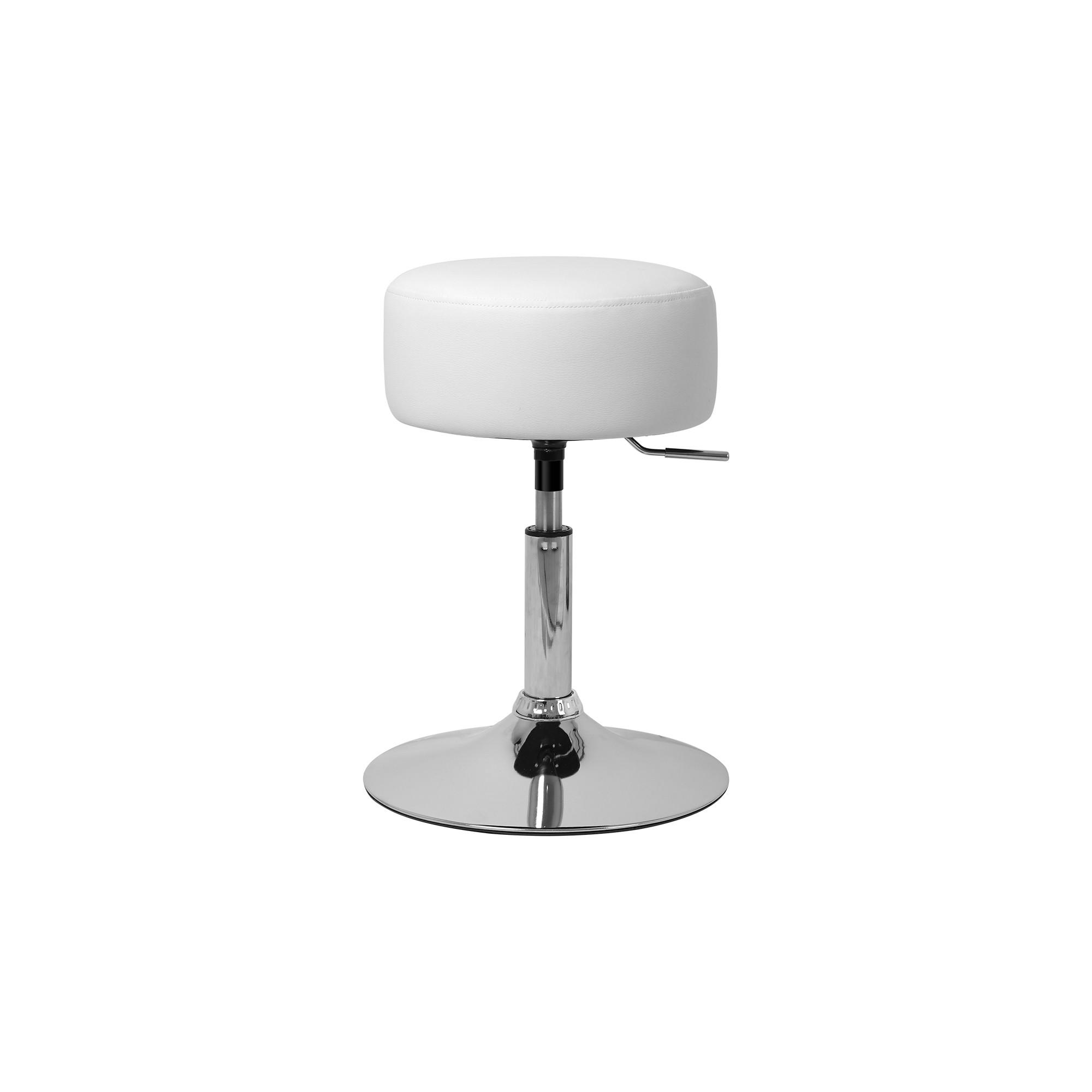 ML-DESIGN TOALETNÍ STOLIČKA Ø 33 cm bílá z umělé kůže