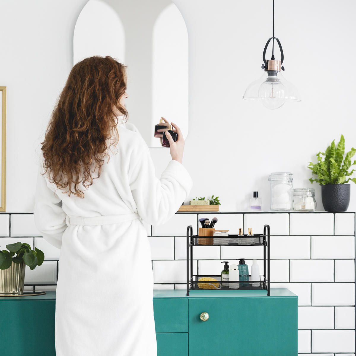 GEWÜRZREGAL - Schwarz, Kunststoff/Metall (48/44.5/27cm) - Relaxdays