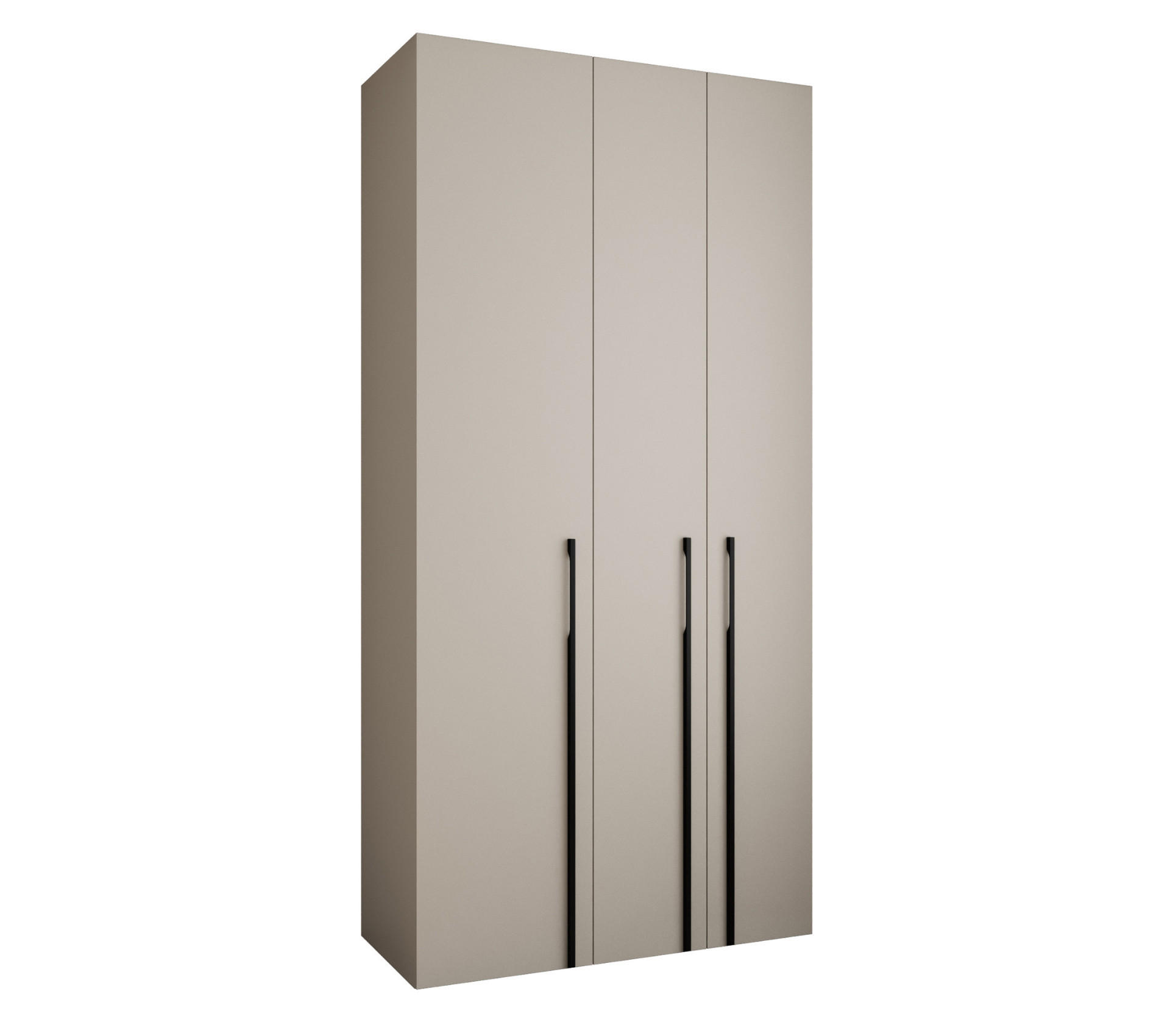 DREHTÜRENSCHRANK 245,5/120/40 3-türig - Kaschmir/Schwarz, Holz/Metall (120/245.5/40cm) - Abiks Möbel