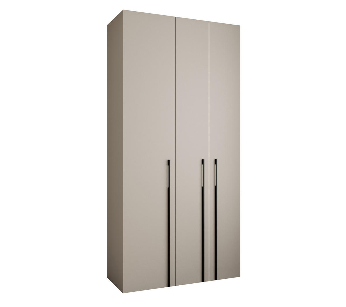 DREHTÜRENSCHRANK 245,5/120/50 3-türig - Kaschmir/Schwarz, Holz/Metall (120/245.5/50cm) - Abiks Möbel