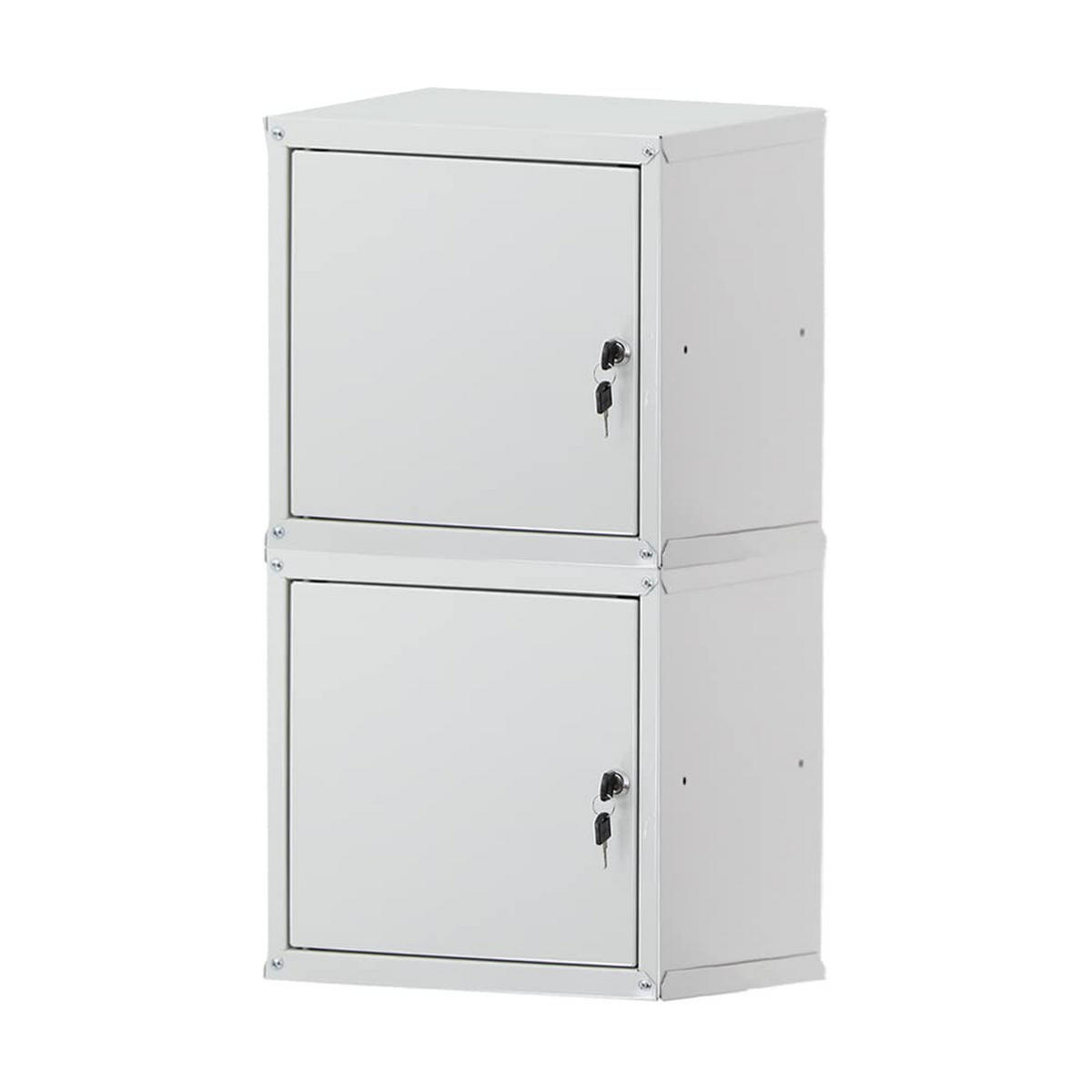 SCHLIESSFACHWÜRFEL Cubic 2er-Set 35x35x35 cm Grau - Grau, Metall (70/35/35cm) - PROREGAL