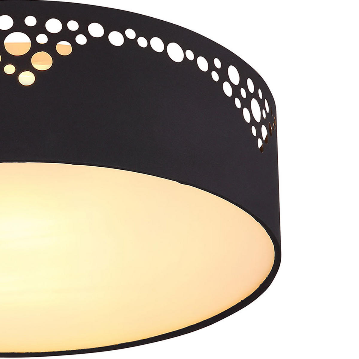 DECKENLEUCHTE Metall Schwarz Opal - Schwarz, Metall (35/35/10cm) - Globo Lighting