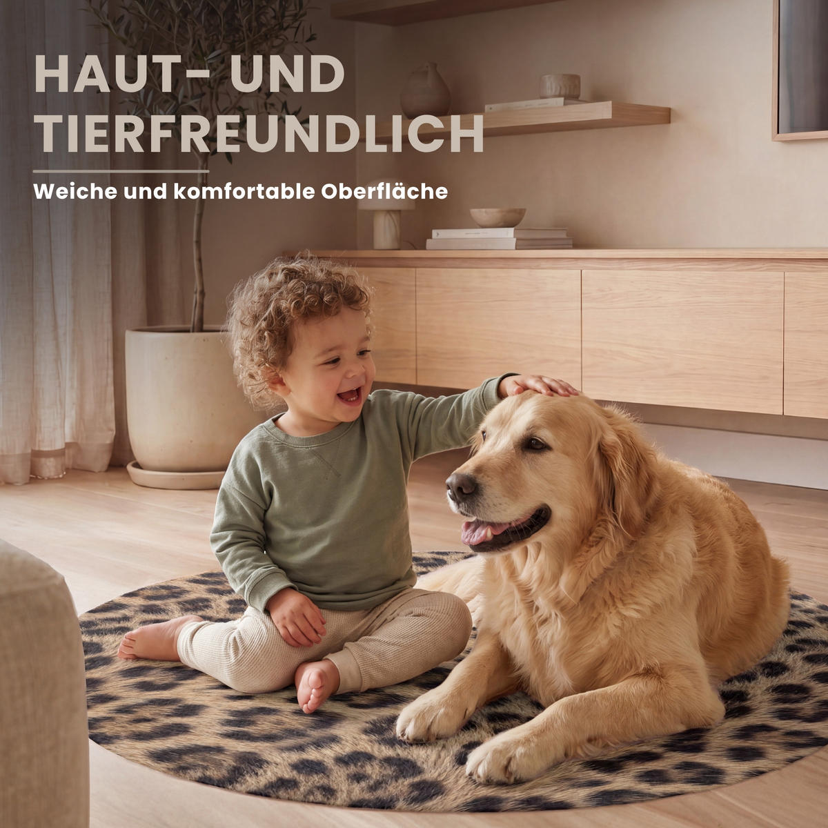 TEPPICH - Leopard - Mantel - Klassisch - Braun - 90x90 cm - Braun, Kunststoff/Textil (90/0.4cm) - OnlyWow