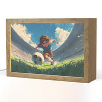 NACHTTISCHLAMPE Stadion - Fußballer - Ball 30x20 cm - Blau, Holzwerkstoff (8/30/20cm)