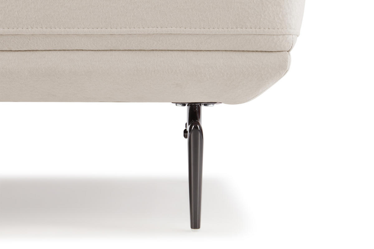 SCHLAFSOFA CANE Cremeweiß Webstoff - Creme/Schwarz, Textil/Metall (210/80/100cm) - KAWOLA