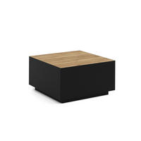 COUCHTISCH QUADRA - Honigeiche/Schwarz, Holzwerkstoff (65/65/35cm) - Meblini