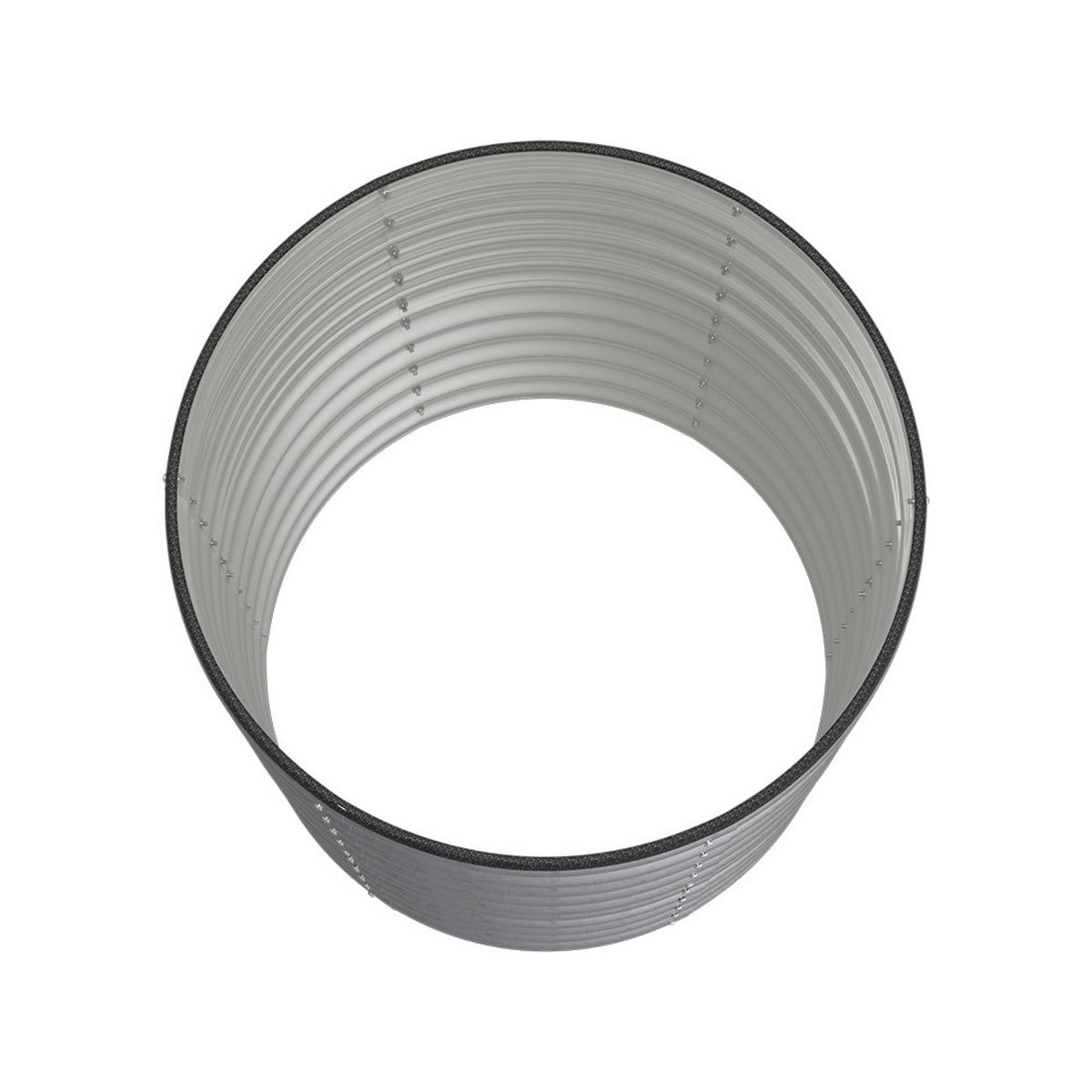 HOCHBEET-PFLANZKASTEN aus verzinktem Stahl in verzinkten Silber Zylindrischen Blumenkasten für Garten Balkon rund langlebig rostfest 80 × 80 × 80 cm - Silberfarben, Metall (80/42/80cm) - Livingandhome