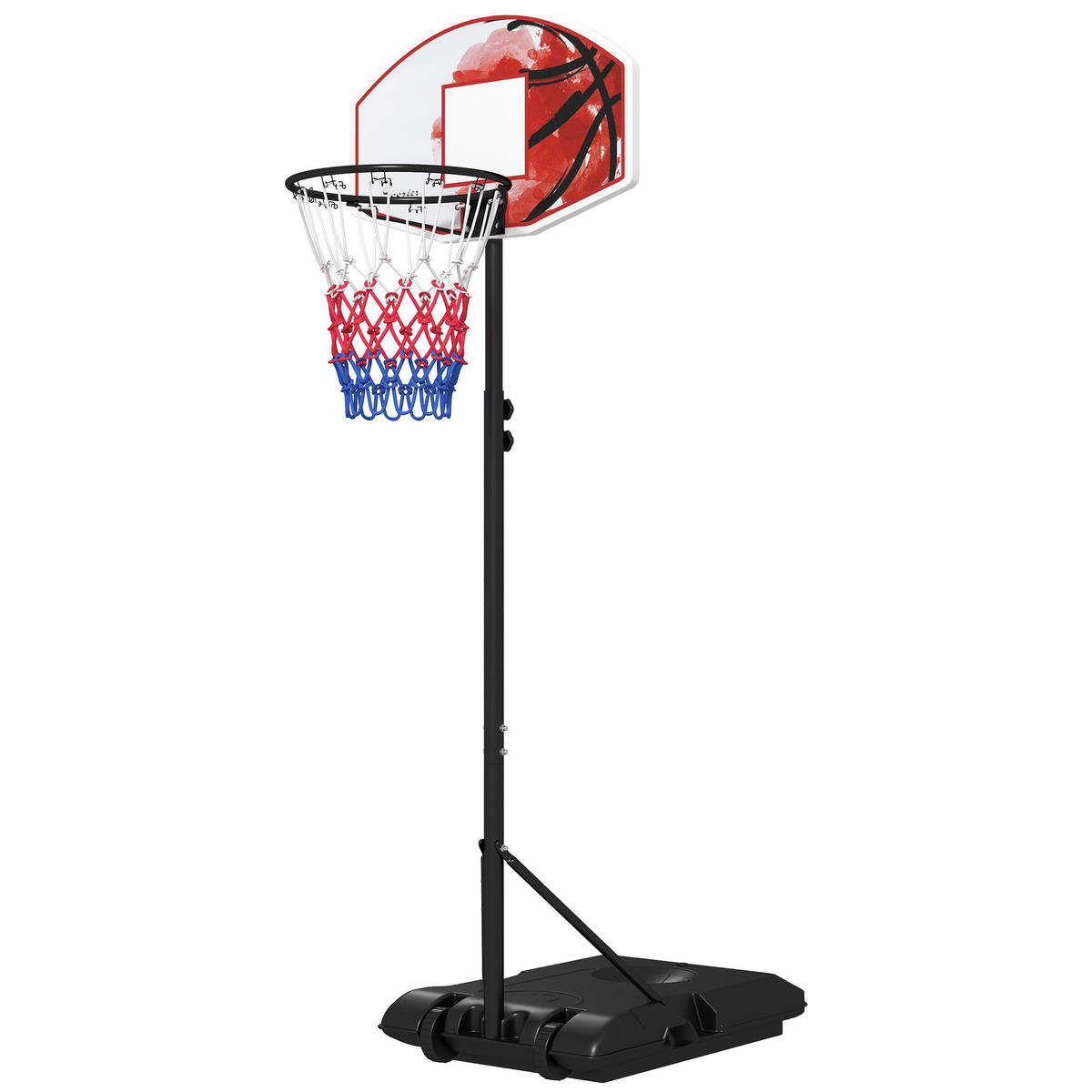 BASKETBALLKORB DE-10450 höhenverstellbar, freistehend mit Rädern - Multicolor, Metall (2.1/72cm) - ComfortXL
