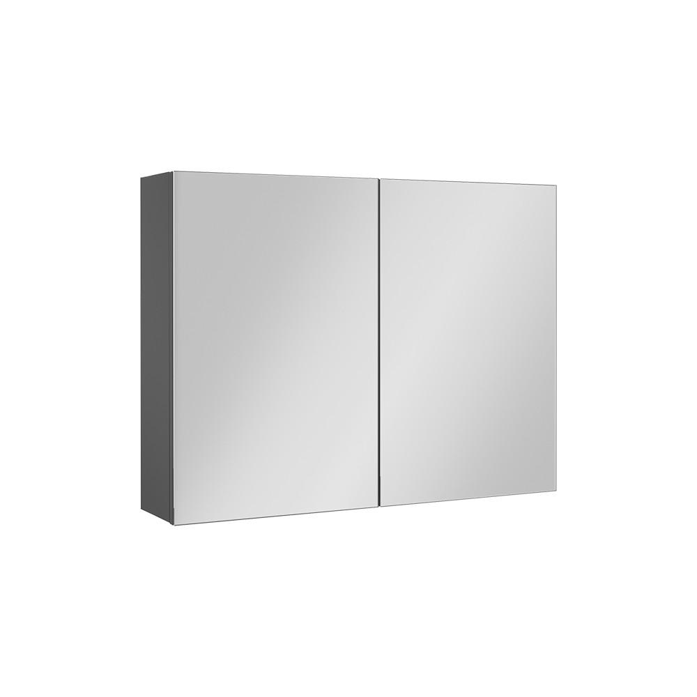 KOPALNIŠKA OMARICA Z OGLEDALOM Lavia, Antracit, 80 x 60.2 cm - antracit, leseni material (80/170/17cm) - Vicco