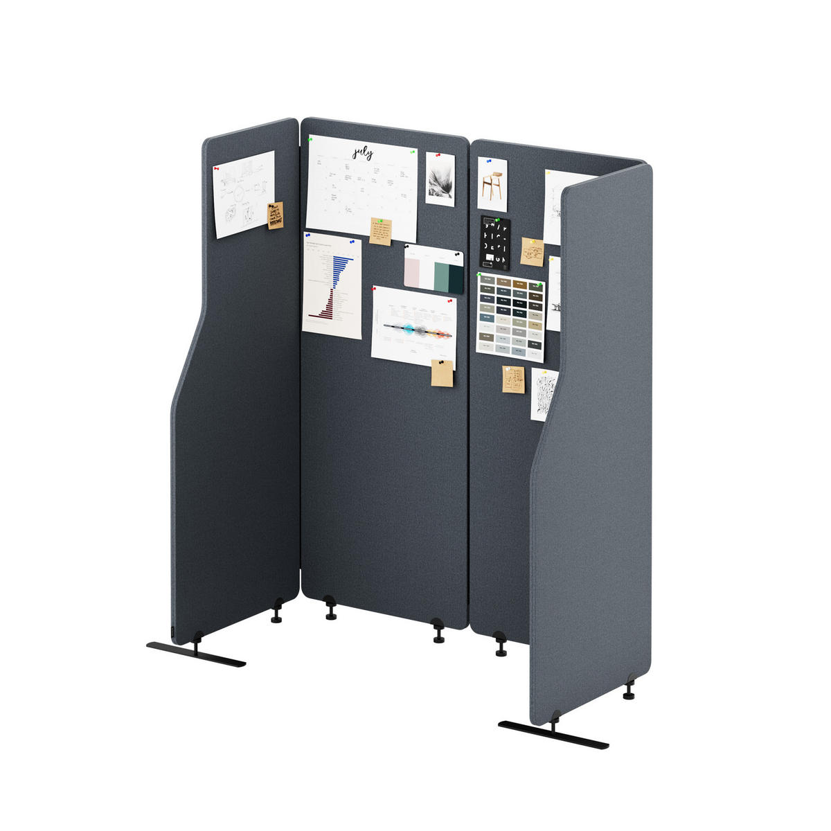 AKUSTIKSCHUTZWAND SADIE - Anthrazit, Metall (240/145/2cm) - Jan Nowak