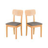 STUHL 2er Set Hugo 4, grandson, eiche, aragon 97 - Beige/Nickelfarben, Holz (43/86/40cm) - Leaf Design