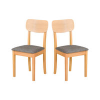 STUHL 2er Set Hugo 4, grandson, eiche, aragon 97 - Beige/Nickelfarben, Holz (43/86/40cm) - Leaf Design