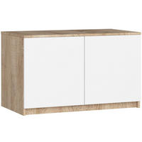 KLEIDERSCHRANK AUFSATZSCHRANK Sonoma-Eiche,Weiß 90x51x55cm - Weiß/Sonoma Eiche, Holzwerkstoff (90/55/51cm) - Akord