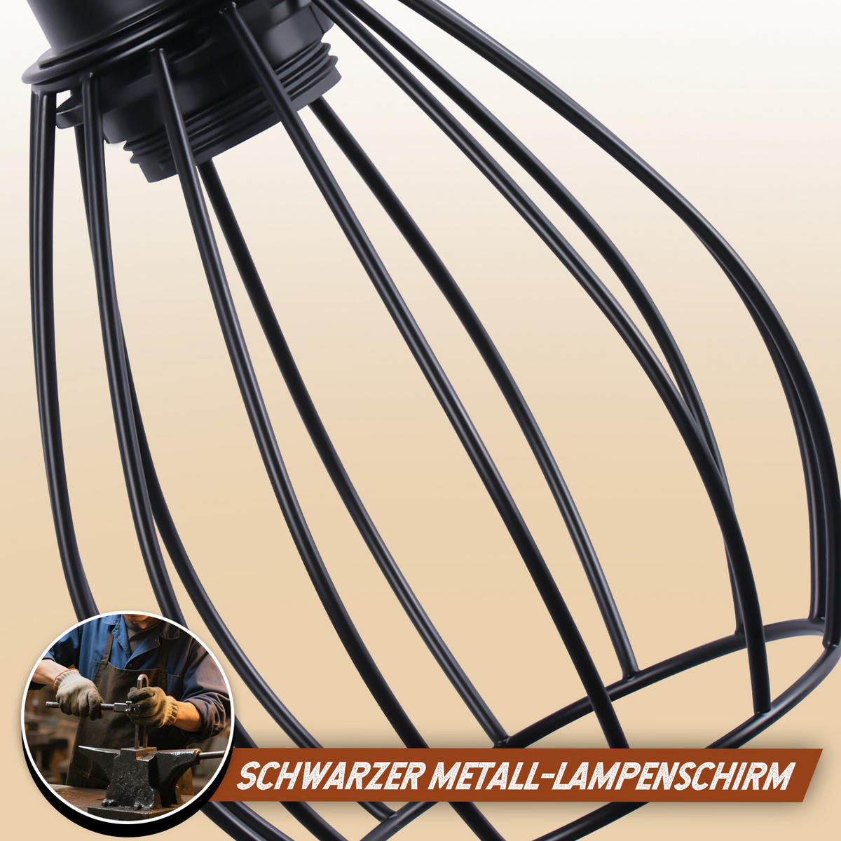 TISCHLEUCHTE Blinkio Schwarz 15/46/15 cm - Schwarz, Metall (15/15/46cm) - ZMH