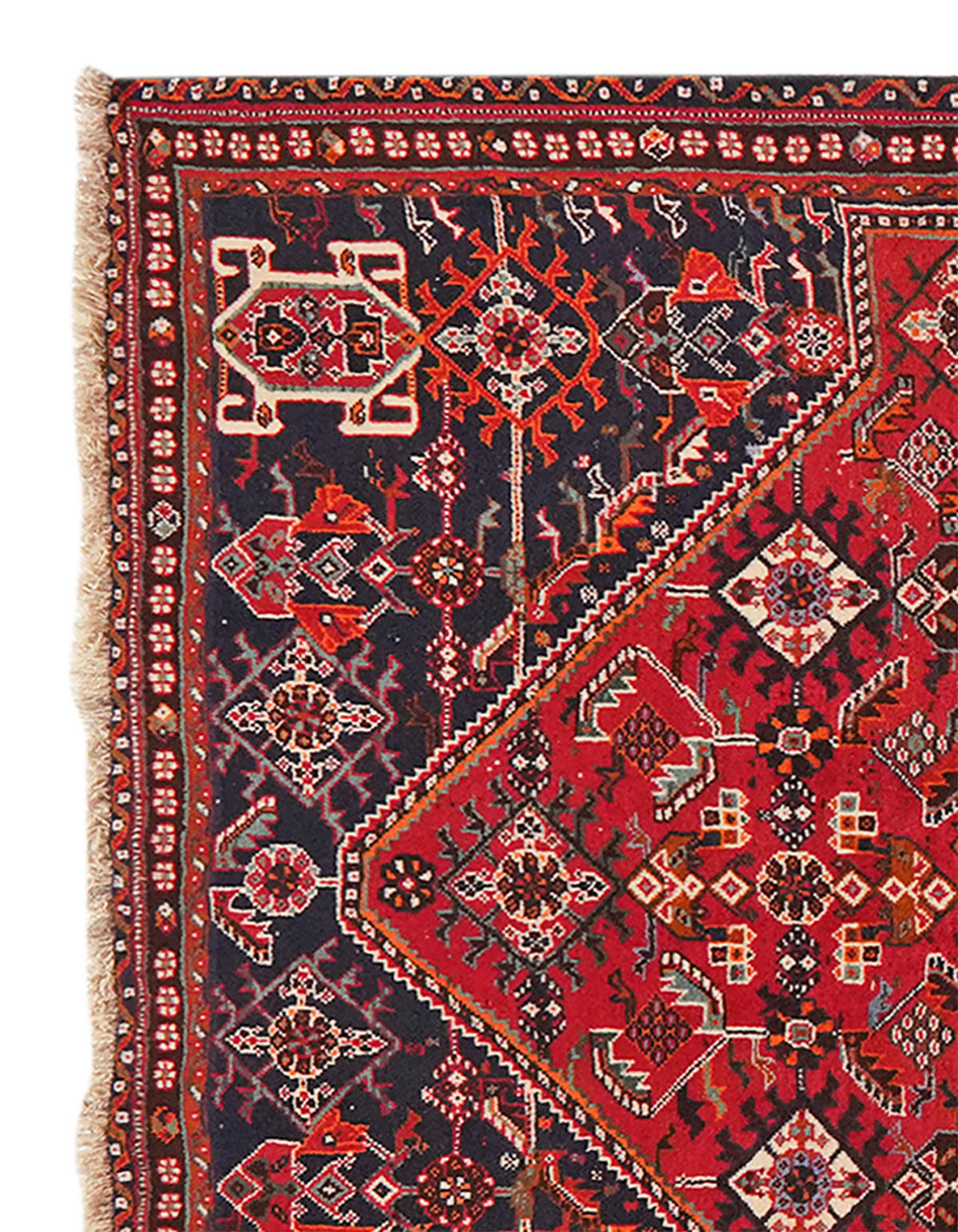 TEPPICH Gashgai Rot 195/117 cm Schurwolle - Rot, Textil (117/195cm) - Looma