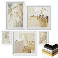 WANDBILDER 5er-Set - 50x50 cm & 20x30 cm & 40x60 cm Weißer Rahmen - Haus am Wasser, Toastsegelboot - Weiß, Kunststoff (40/60cm) - ArtPrintCave