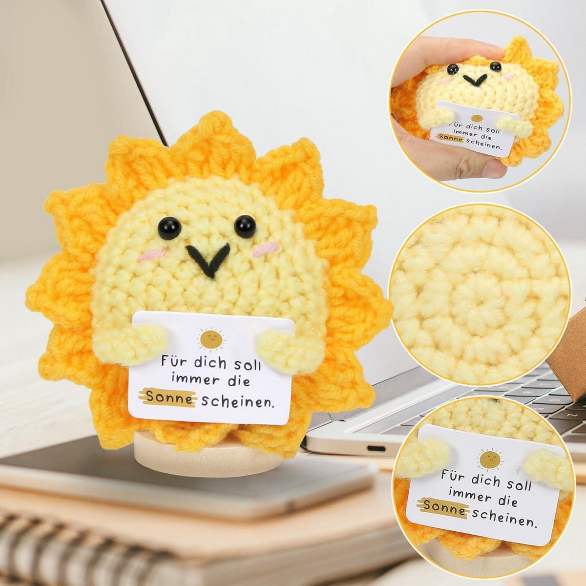 STRICKPUPPE Sonne Gelb - Gelb, Textil (1/1cm)