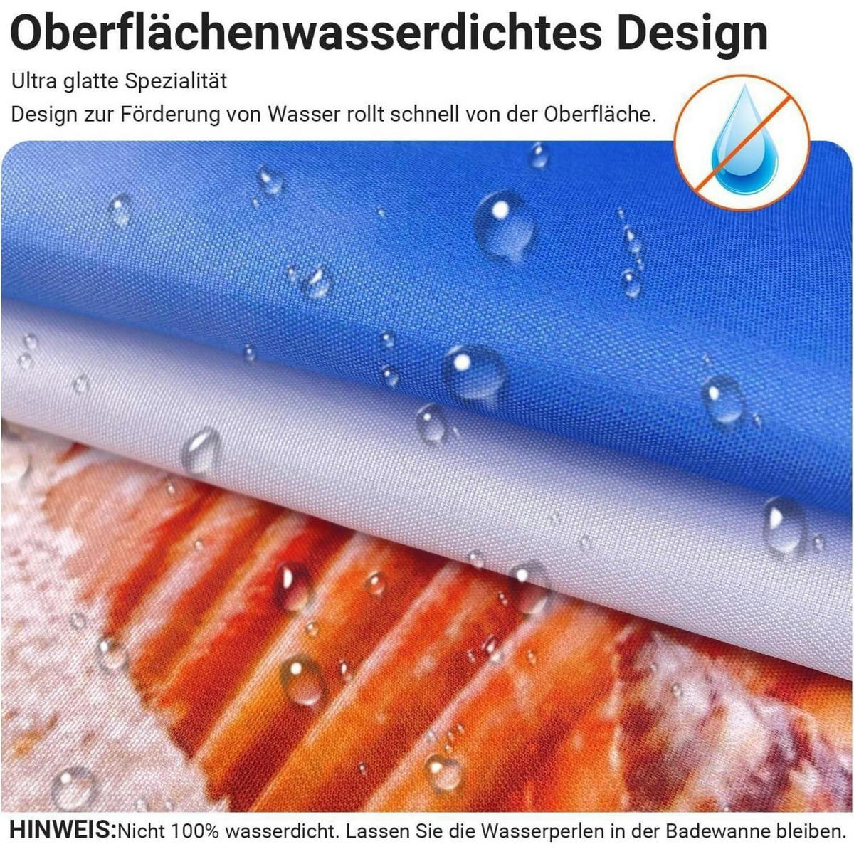 DUSCHVORHANG 200 x 200 cm Sea Blue mit beschwertem Saum - Multicolor, Textil (200/200cm)