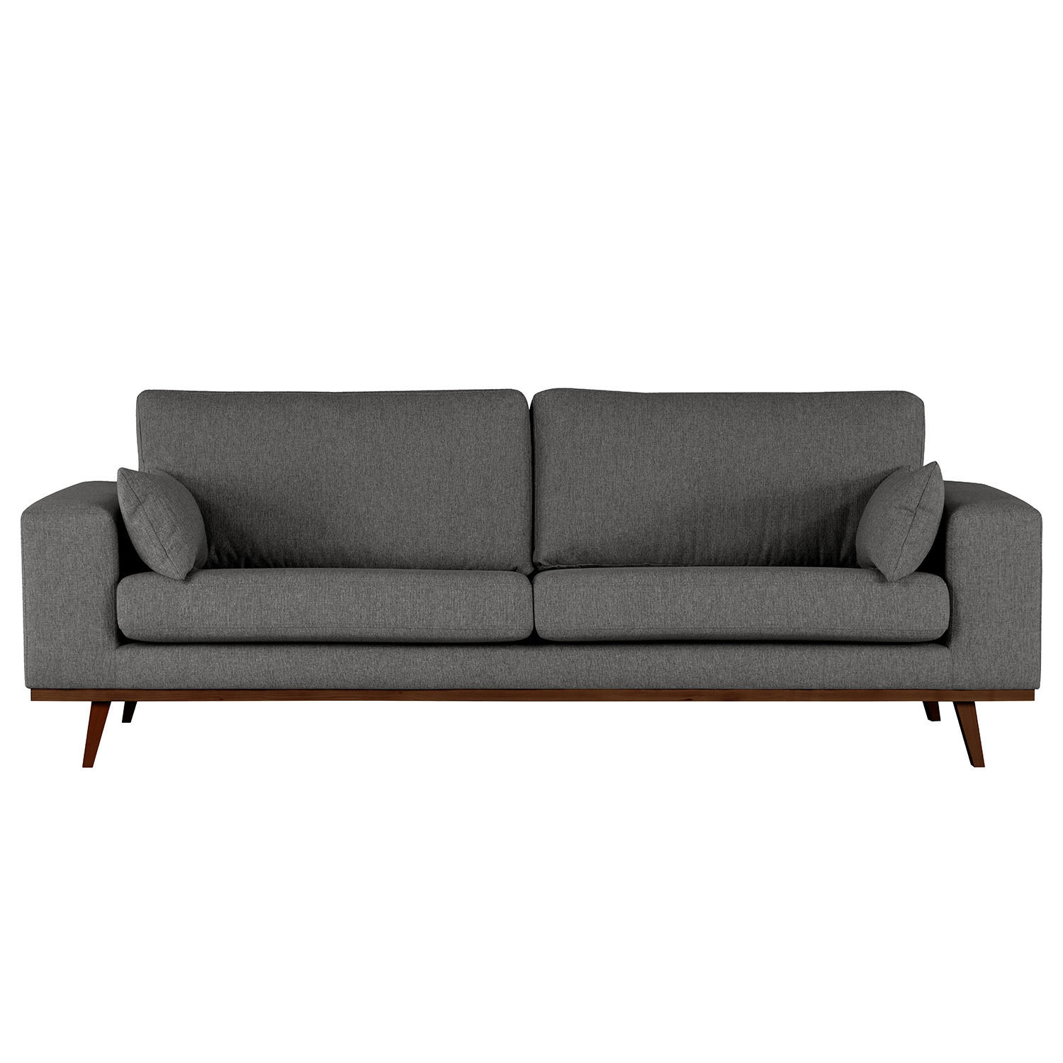 2-SITZER SOFA - Dunkelgrau/Buchefarben, Textil (197/81/88cm) - home24