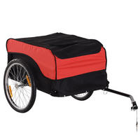 FAHRRADANHÄNGER, Stahl, Rot/Schwarz, 130L x 77B x 65H cm - Rot, Metall (77/65/130cm) - HOMCOM